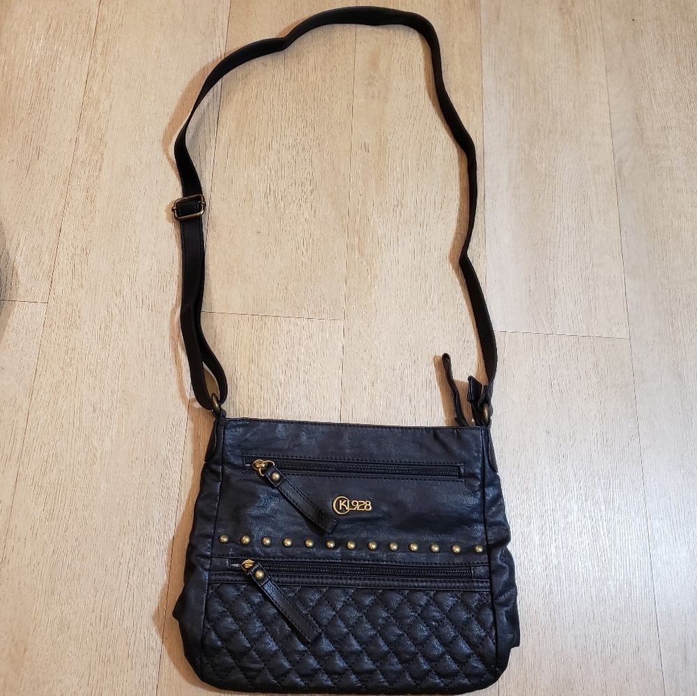 Chic Black Quilted Crossbody Bag with Gold Accents Great Unique Gift